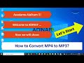How to Convert MP4 to MP3 in Laptop | How to MP4 convert MP3 | How to MP4 to MP3 Converter | ADINAF Mp3 Song