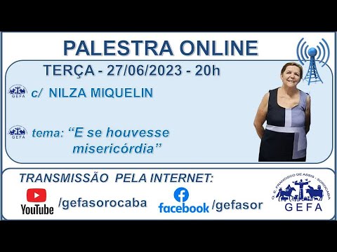 Assista: Palestra Online - c/ NILZA MIQUELIN (27/06/2023)