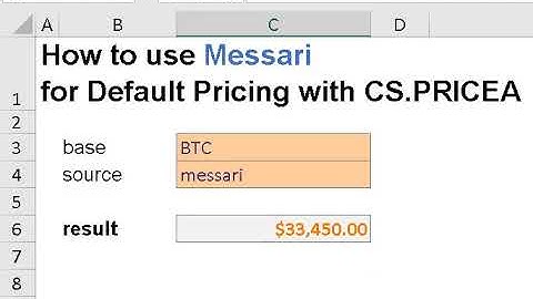 Use Messari as your Default Pricing Source in Excel & Googlesheets with Cryptosheets