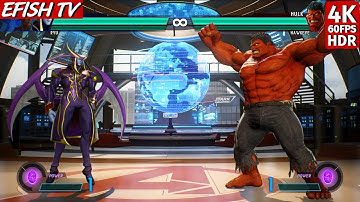 Jedah & Ryu vs Red Hulk & Hawkeye (Hardest AI) - Marvel vs Capcom: Infinite