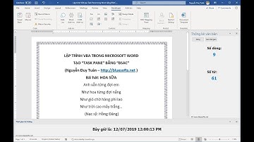 [BSAC] Lập trình VBA tạo Task Pane trong Word - Thống kê số dòng và tư văn bản mở