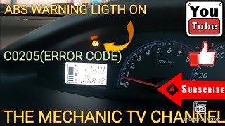 C0205(FRONT SPEED SENSOR LH CIRCUIT MULFUNTION)TOYOTA VIOS (1NZ-FE)BASIC TUTORIAL