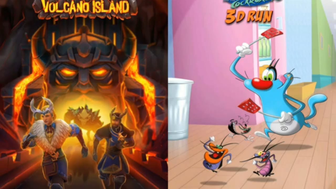 Cockroach Temple Temple Run 2 Volcano Island 2020 vs Oggy and the Cockroaches Run - YouTube