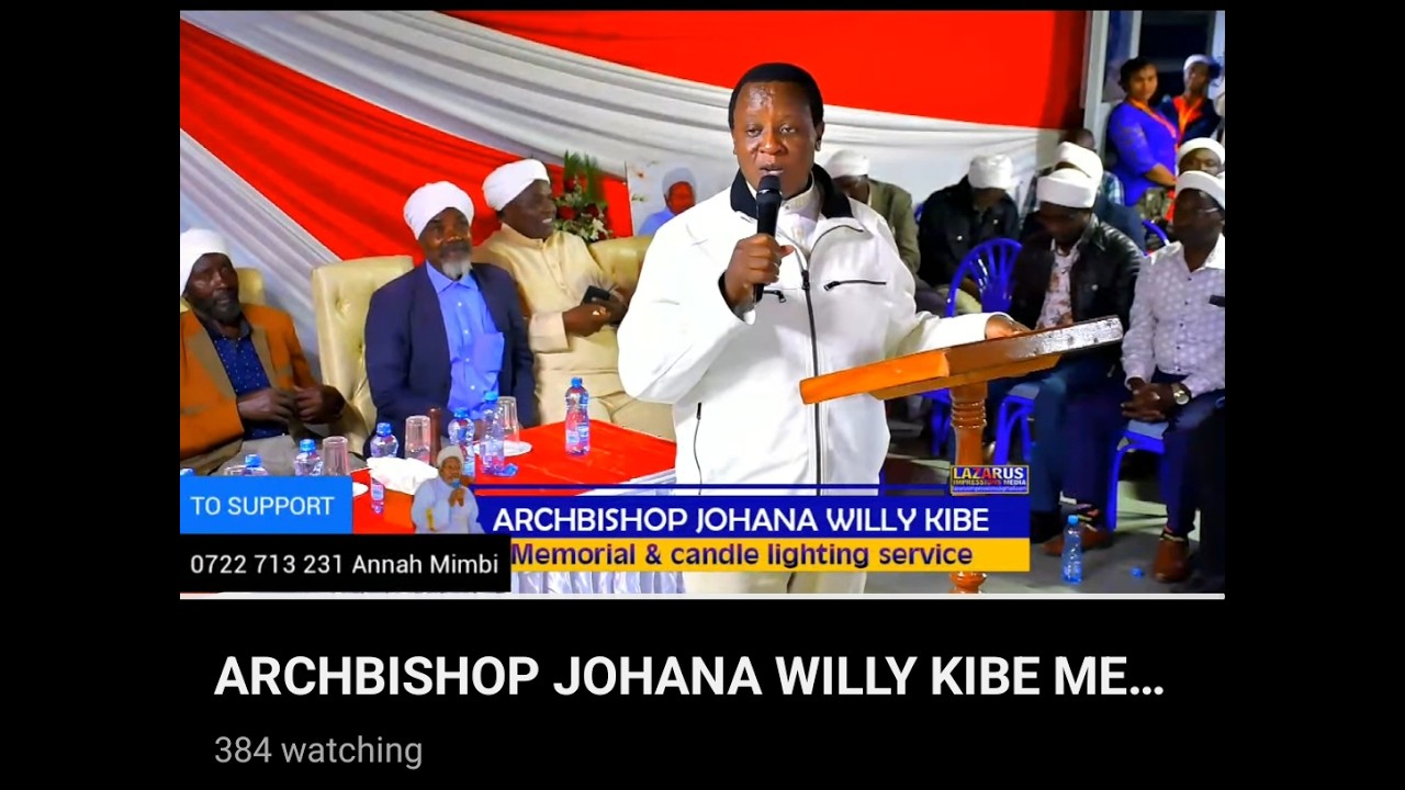 Archbishop Harrison Ng'ang'a Kuga andu aya matigathii iguru during archbishop Johana Willy memorial