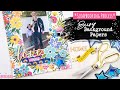 😬 🌸 💐 BUSY BACKGROUND PAPERS "Love" Scrapbooking Process Video