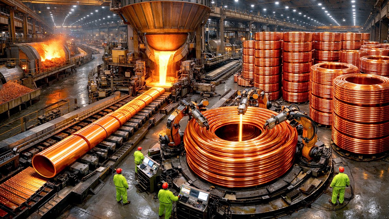 Inside the MASSIVE Copper Factory – How 99,99% Pure Copper Pipes Are Made (Full Process)