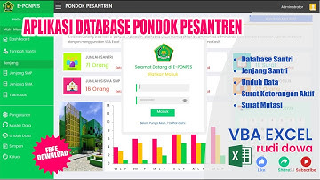 Aplikasi Database Pondok Pesantren VBA Excel  e-PONPES