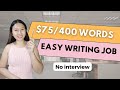 Writing Jobs (EARN up to $300per docs) No Interview! | Sincerely Cath