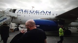 Aegean A320 landing Helsinki