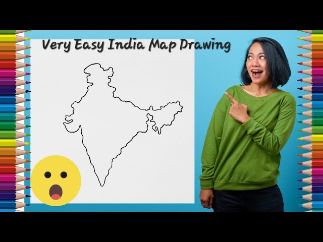 How to draw India map with states | India map drawing easy | India map  pointing in English - YouTube