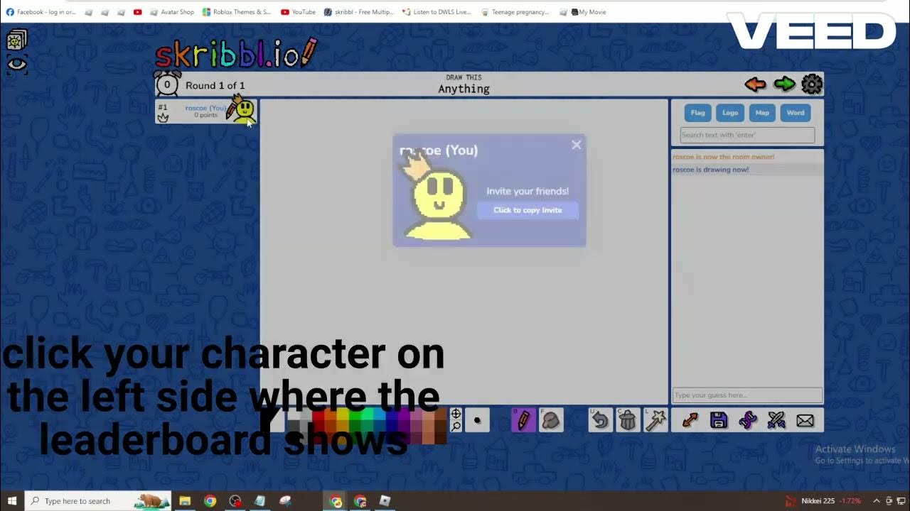 how-to-invite-friends-in-skribbl-io-at-public-server-youtube