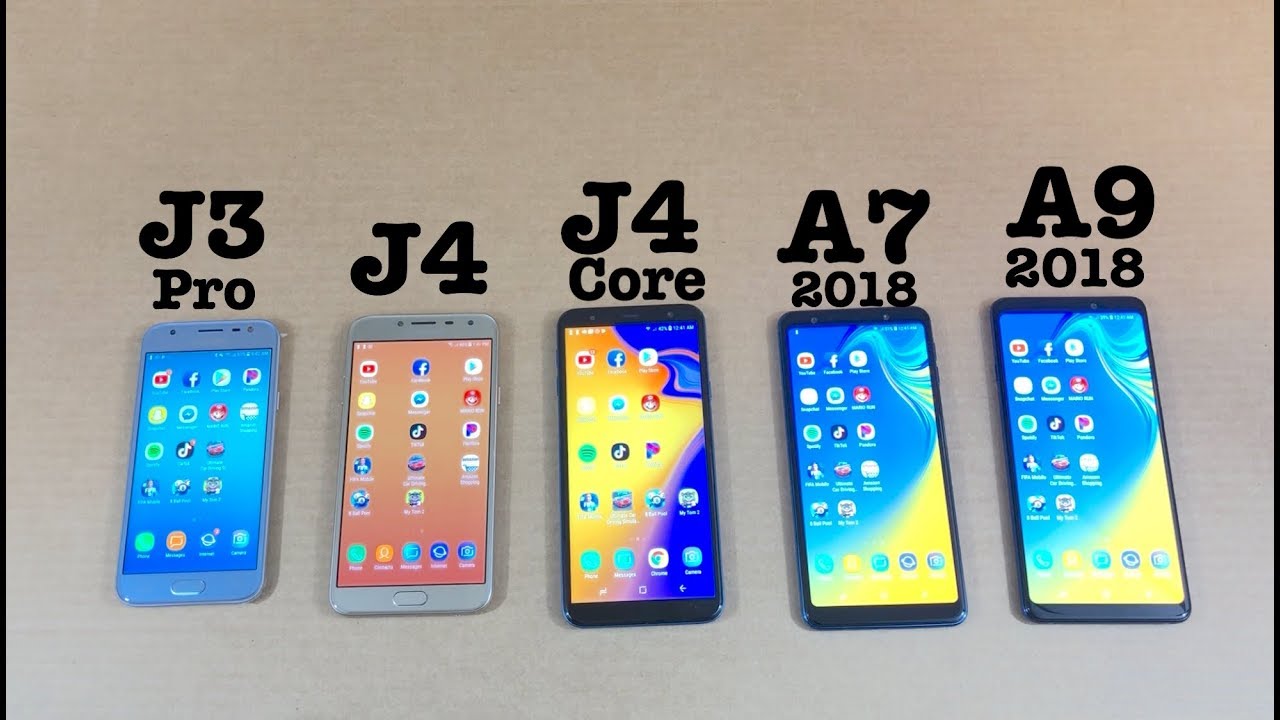 A9 vs A7 vs J4 Core vs J4 vs J3 Pro.... - YouTube