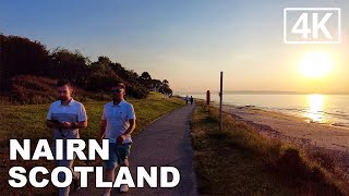 Nairn Town & Nairn Beach in The Scottish Highlands | Relaxing Sunset Walk | Scotland in [4K]