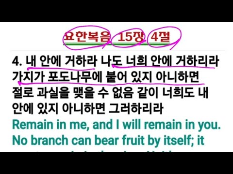 요한복음 15장4절 : Remain in me, and I will remain in you.