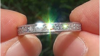 Certified Jewelry VS2/G Diamond PLATINUM Eternity Anniversary Engagement Band Estate Ring - C864
