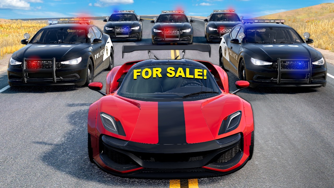 Car Heist Results in HUGE Police Chase! (BeamNG)