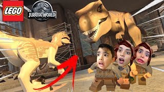 FOMOS SALVOS PELO TIRANOSSAURO REX !!! #4 (Lego Jurassic World) - we were saved by tyrannosaurus rex
