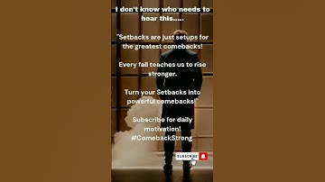 Turning Setbacks into Comebacks #motivation #inspiration #success #personalgrowth #comeback #shorts