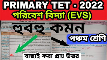 WB Primary TET  Preparation 2022 | প্রাইমারি টেট প্রস্তুতি | পঞ্চম শ্রেণি পরিবেশ বিদ্যা |