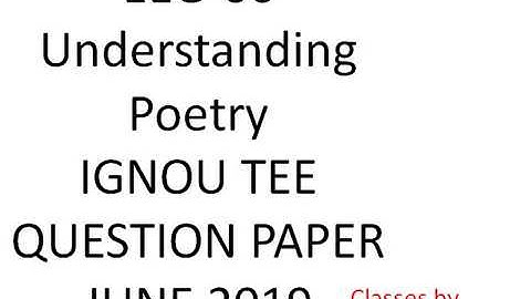 EEG 06 Understanding Poetry Question Paper english bdp June 2019 tee ingou