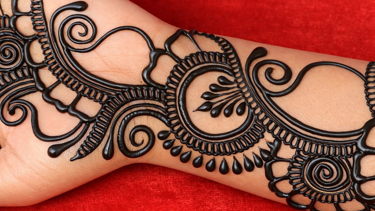Очень простой и уникальный дизайн мехенди для тыльной стороны ладони | новый простой дизайн мехен...