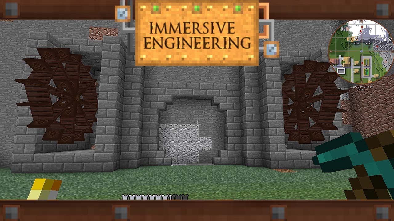 Immersive Engineering Episode 3 Water Wheel Max Power Youtube