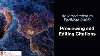 EndNote 2025 Previewing and Editing Citations