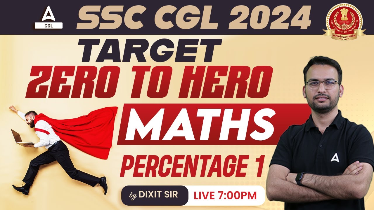 SSC CGL 2024  SSC CGL Maths Classes by Dixit Sir  Percentage 1