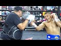 PITBULL CRUZ TRAINING FOR TANK DAVIS LIKE A MONSTER, HITTING MITTS AFTER 12 ROUNDS OF SPARRING!