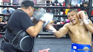 PITBULL CRUZ TRAINING FOR GERVONTA DAVIS LIKE A MONSTER, HITTING MITTS AFTER 12 ROUNDS OF SPARRING!