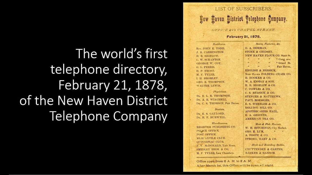The World S First Telephone Directory Uconn Library