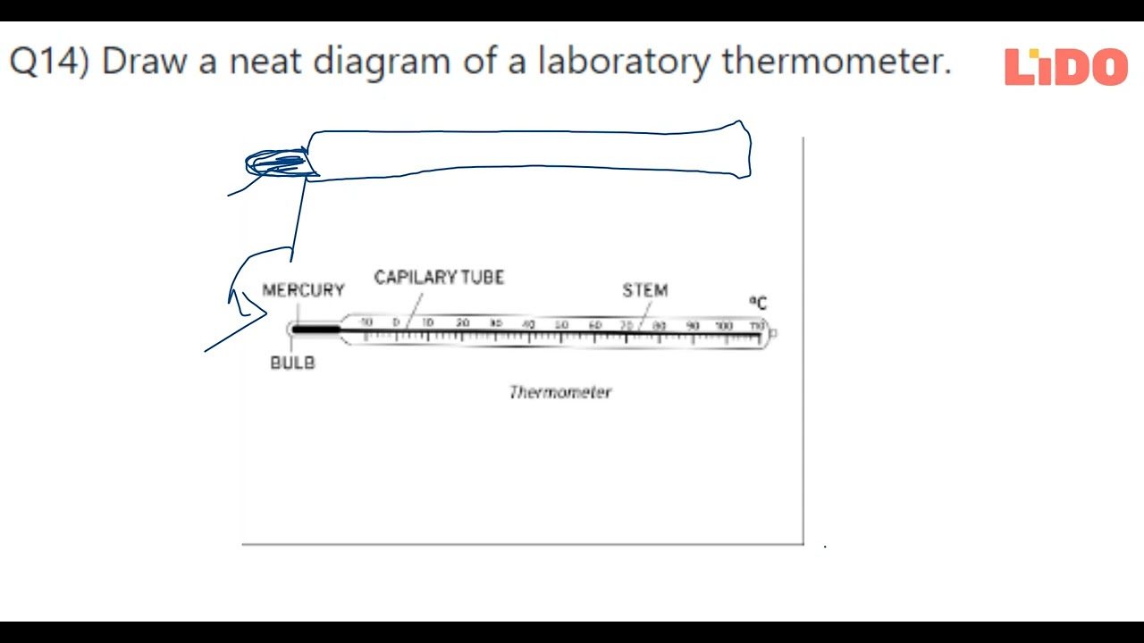 labeled diagram of a thermometer