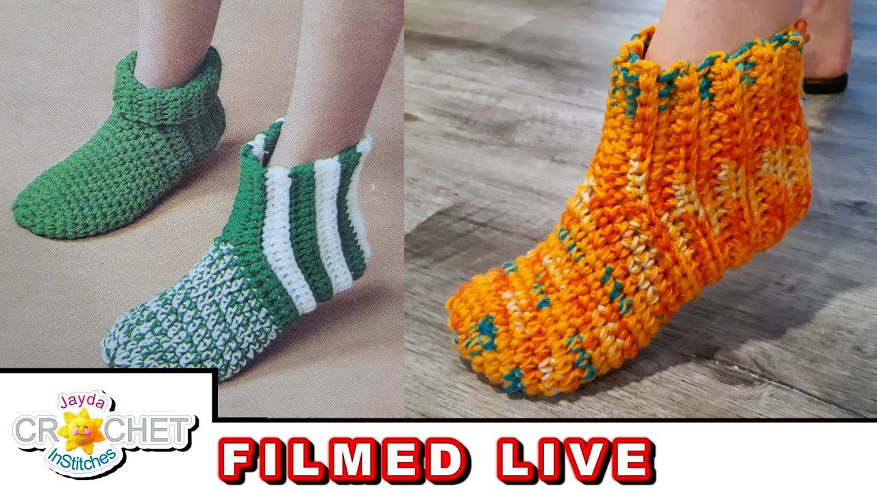 1976 Vintage Sharon Klinsky Slipper Socks – Live Crochet Along – August 14,  2023 