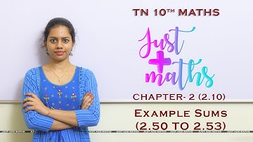 TN 10th Maths | Chapter 2 | Numbers and Sequences | Section 2.10 | Example Sums | Part 2 | By Aarthy