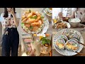 vlog》おうちご飯を楽しむ1人暮らし社会人の休日👩🏻‍🍳💭｜桃とアールグレイのタルト🍑ピリ辛ナス豚しゃぶ🍆UNIQLO購入品etc