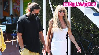 Heidi Klum, Husband Tom Kaulitz, Kids Leni Klum & Lou Samuel Have Lunch & Go Shopping At Fred Segal