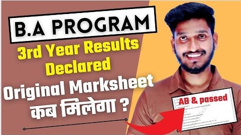 B.A Program 3rd Year Results Declared 2021 | AB/Failed | How to get Original Marksheet of sol.