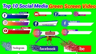 youtube facebook instagram green screen || green screen social media lower third no copyright