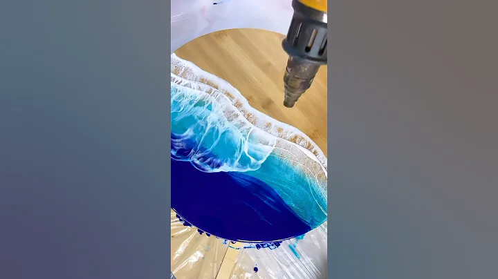 Epoxy Resin Beach Waves. How to create realistic waves on wood! #shorts #resin