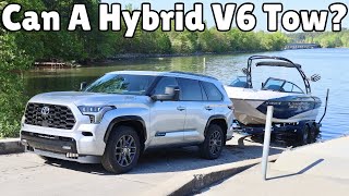 Towing and Launching Our Boat With The ALL NEW 2023 Toyota Sequoia Platinum iForce Max!