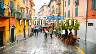 Cinque Terre, Italy - Riomaggiore - Walking Tour 4k in the Rain 4K60fps HDR