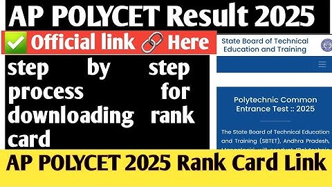 AP POLYCET Result 2025 | AP Polycet 2025 Rank Card Out | AP POLYCET Result 2025 Live