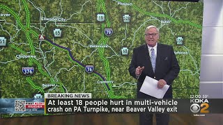At least 18 injured in multi-vehicle crash on Pennsylvania Turnpike near Beaver Valley exit