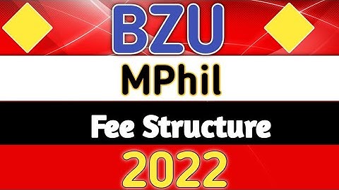 BZU MPhil Fee Structure 2022 |Bahaudin Zakariya University Multan Fee structure Mphil Programs 2022