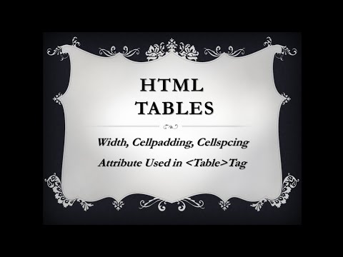 HTML Table- Example 2 (width,  cellpadding & cellspacing )