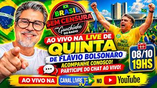 AO VIVO: LIVE DE QUINTA DE FLÁVIO BOLSONARO | A POLÍTICA E SUAS INFORMAÇÕES NA TELA -  08/10/26 📱