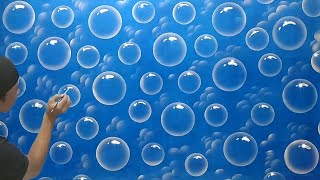 3D WALL PAINTING WATER BALL || CAT TEMBOK 3D