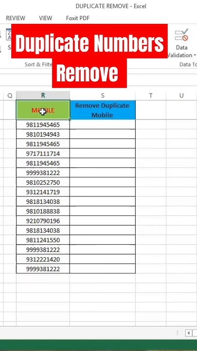 How to remove Duplicate Numbers #exceltips #excelformula #shorts Excel ...