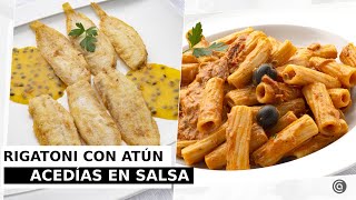 Pasta RIGATONI con ATÚN  ACEDÍAS con salsa de MARACUYÁ // con Arguiñano