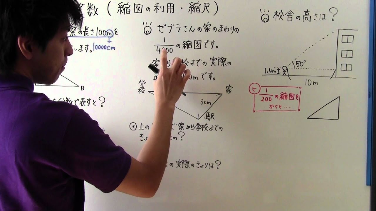 小６ 算数 小６ ２０ 縮図の利用 縮尺 Youtube